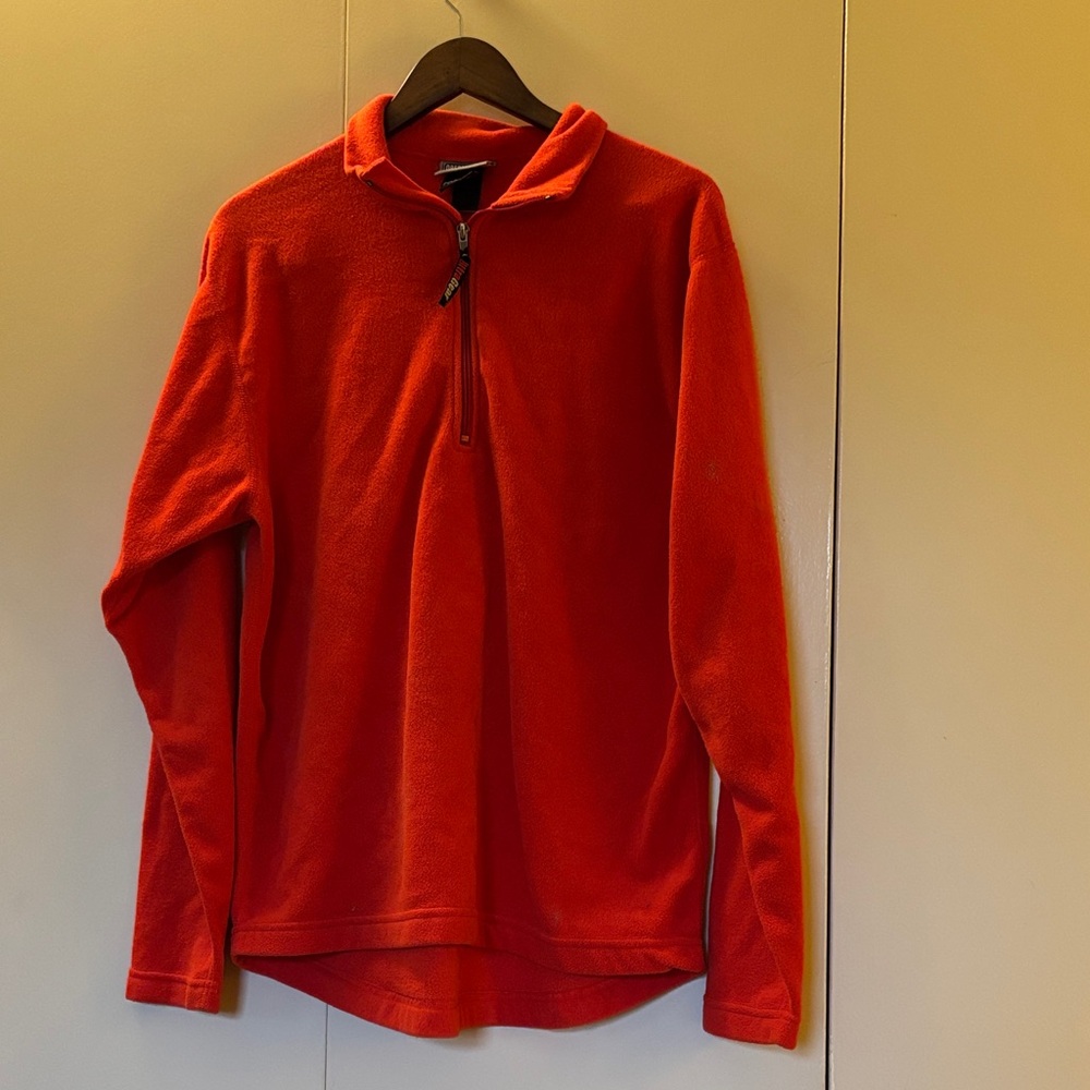 Obermeyer Men's Orange Polartec 1/4 Zip Fleece Sweater